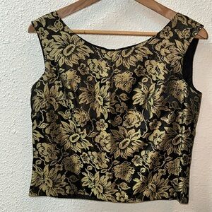 VTG gold and black lame top sleeveless